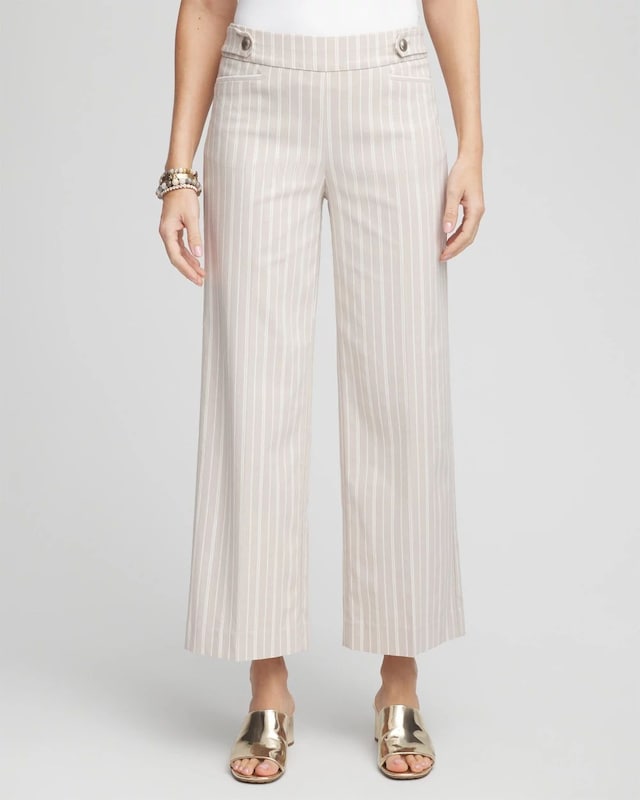 Brigitte Pinstripe Wide-Leg Pants